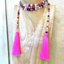 Load image into Gallery viewer, Double Tassel - Hot Pink Multi
