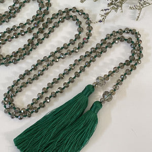 Double Tassel Necklace - Emerald