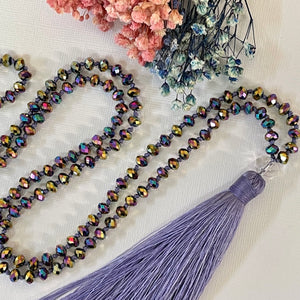 Tassel Necklace - Lavender Paua