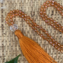 Load image into Gallery viewer, Crystal Tassel Necklace - Orange
