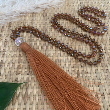 Load image into Gallery viewer, Crystal Tassel Necklace - Rust
