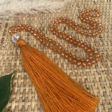 Load image into Gallery viewer, Crystal Tassel Necklace - Orange

