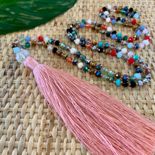 Load image into Gallery viewer, Crystal Tassel Necklace - Blush Multi
