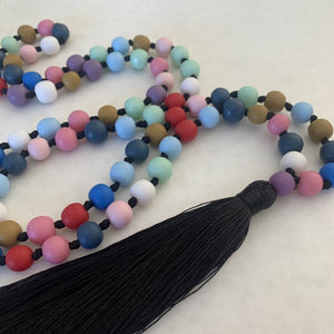 Sorbet Tassel Necklace - Black Multi Colour
