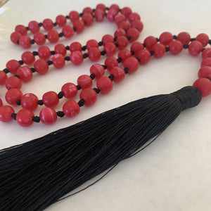 Sorbet Tassel Necklace - Canterbury Red and Black