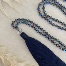 Load image into Gallery viewer, Crystal Tassel Necklace - Antarctic Navy
