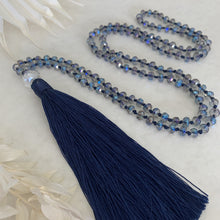 Load image into Gallery viewer, Crystal Tassel Necklace - Antarctic Navy
