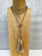 Load image into Gallery viewer, Double Tassel Necklace - Champagne
