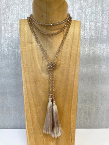 Double Tassel Necklace - Champagne
