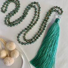 Load image into Gallery viewer, Crystal Tassel Necklace - Seafoam Crystal
