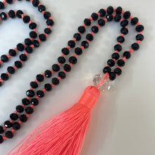 Load image into Gallery viewer, Tassel Necklace - Coral- Black
