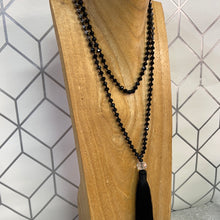 Load image into Gallery viewer, Tassel necklace with silver bead mix
