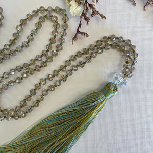 Crystal Tassel Necklace - Earth and Sky