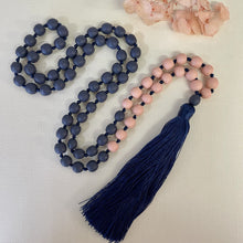 Load image into Gallery viewer, Sorbet Tassel Necklace - Navy Rose Duo
