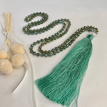 Load image into Gallery viewer, Crystal Tassel Necklace - Seafoam Crystal

