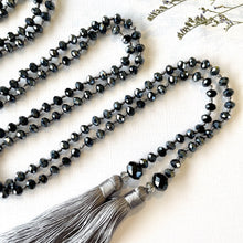 Load image into Gallery viewer, Double Tassel Necklace - Midnight Pewter

